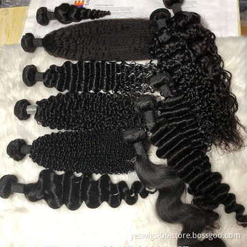 Cheap Unprocessed Virgin Cuticle Aligned Human Hair Extensions Yeswigs 10A Grade Raw Straight Brazilian Human Hair Weave Bundles